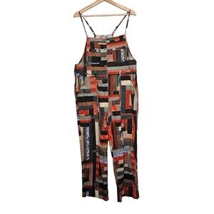 URBAN OUTFITTERS Bailey Patchwork Overalls Large 100% Cotton Hippie Hobo Retro